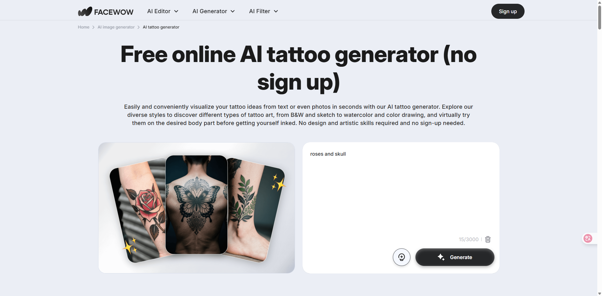 Facewow - Photo to Tattoo Converter
