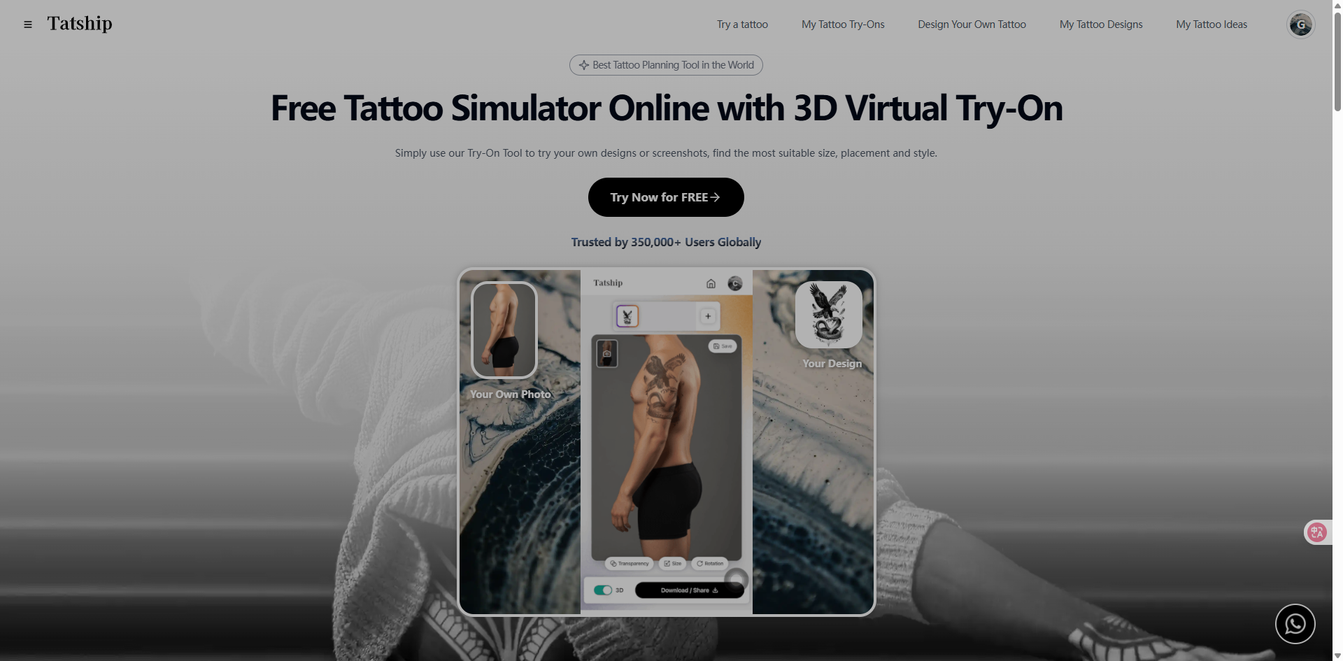 Tatship - 3D Tattoo Try On